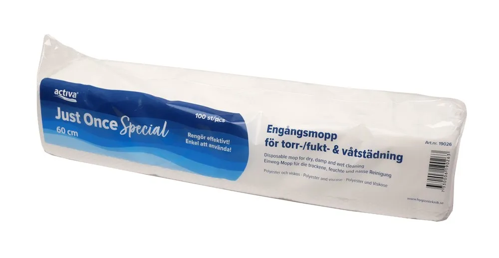Activa Just Once Wet engangsmopp 60 cm * pk a 100 stk