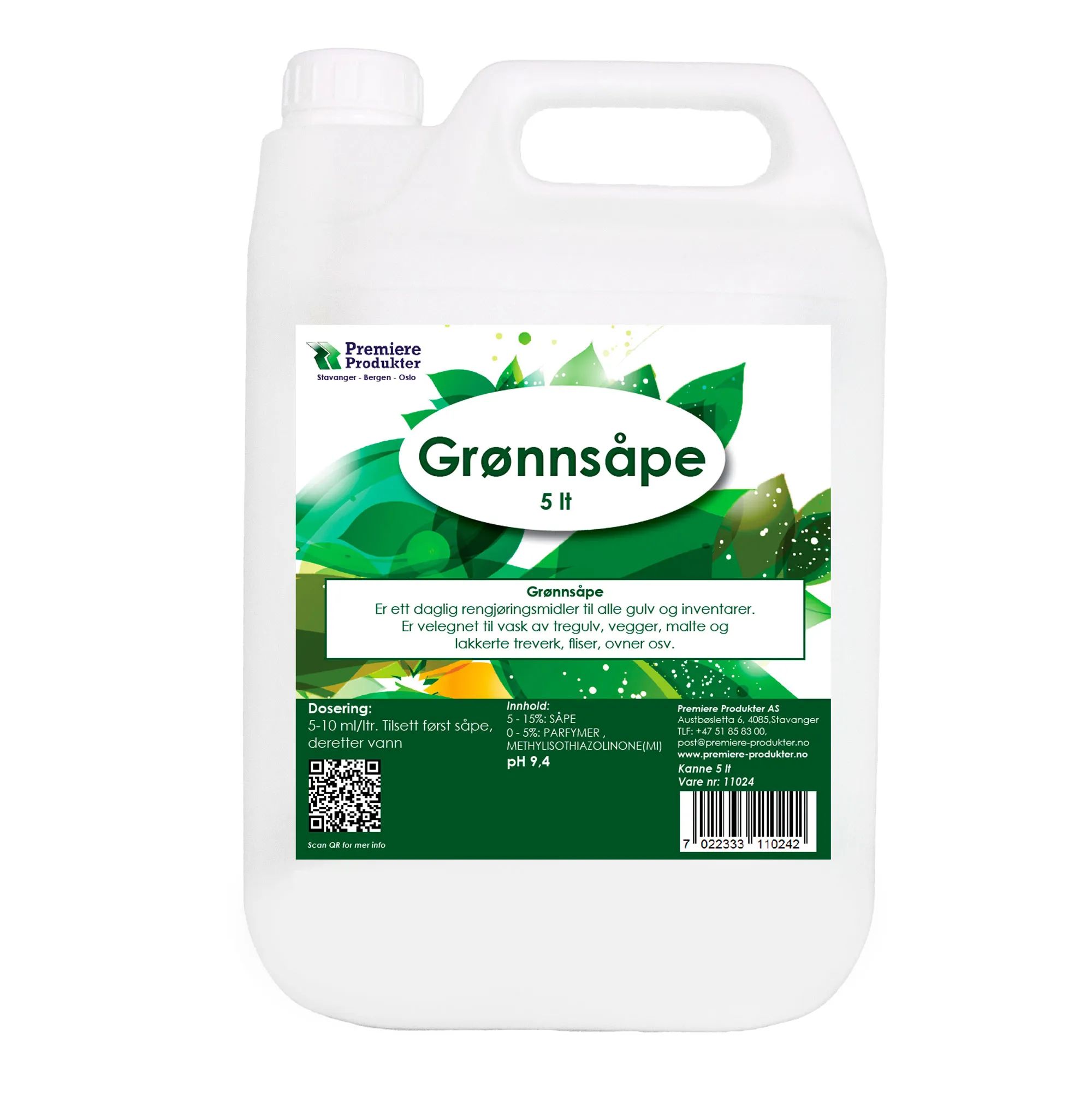 Grønnsåpe * kn a 5 lt.