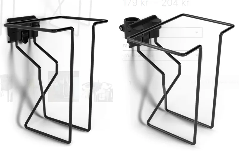 Toolflex One Hanskeholder Svart med rørfeste 22mm