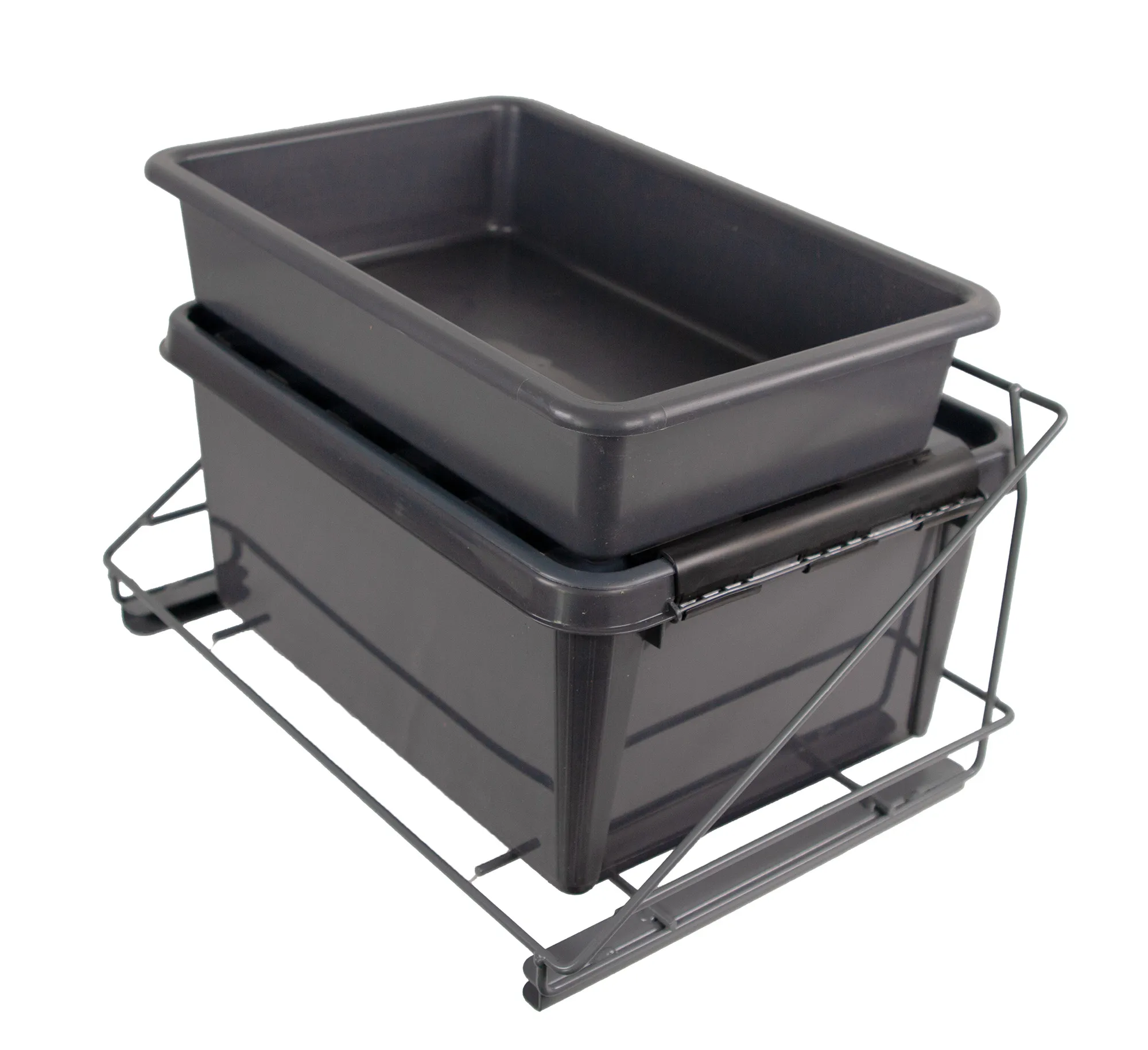 Boks sett inkl. metall rack, 4lt boks,15lt boks - Rengj.vogn