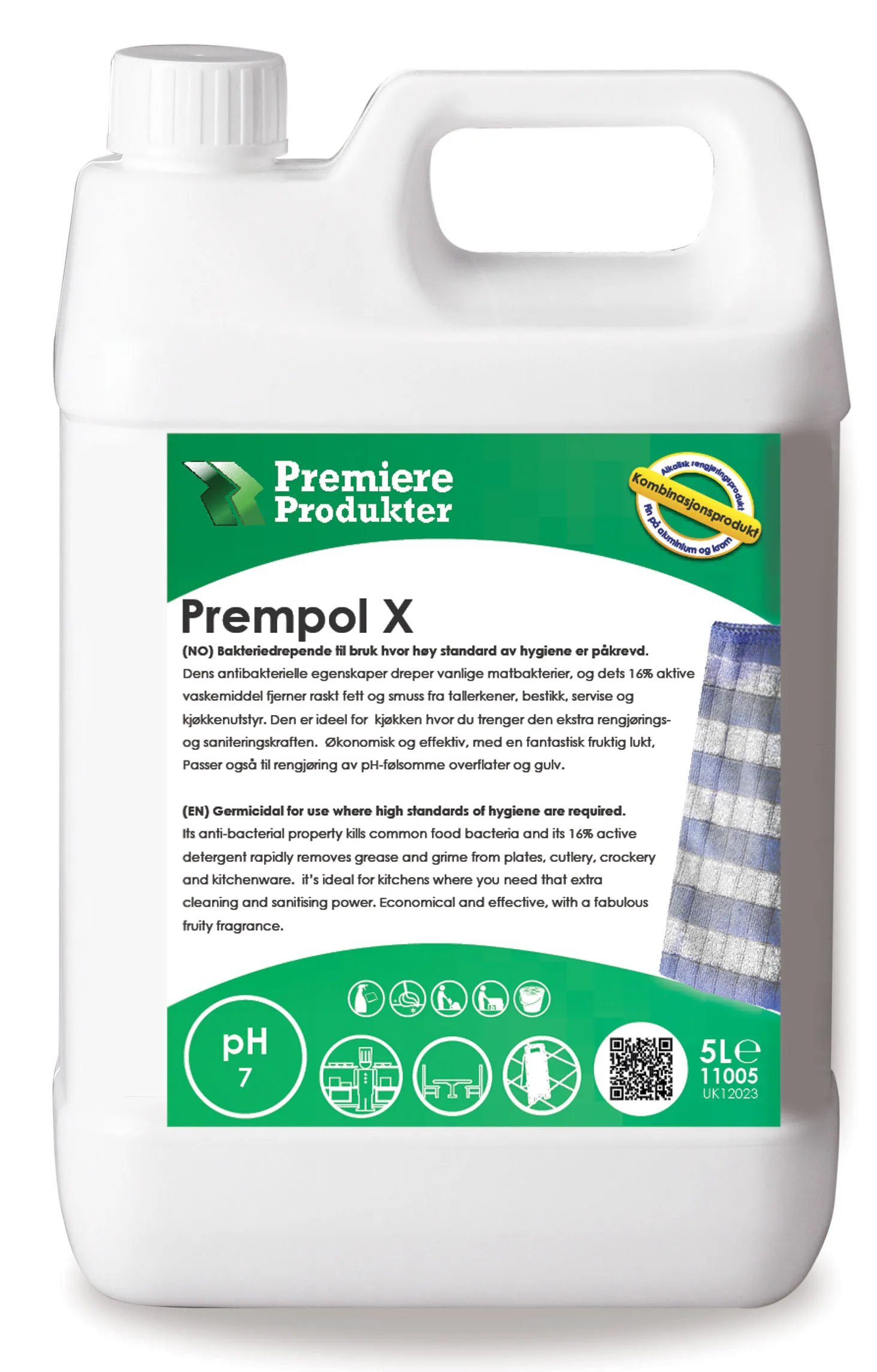 Prempol X – Bakteriedrepende Rengjøring * kn a 5 lt.