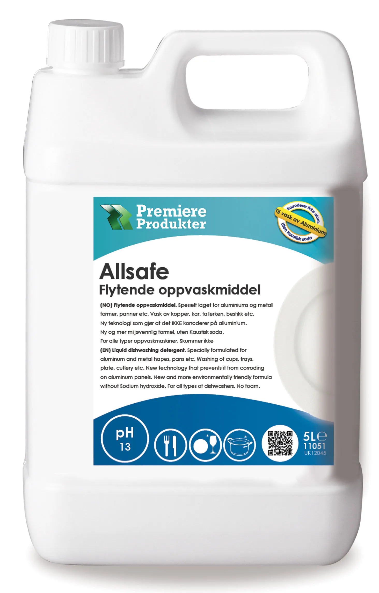 Allsafe flytende maskinoppvaskmiddel * kn a 5 lt.