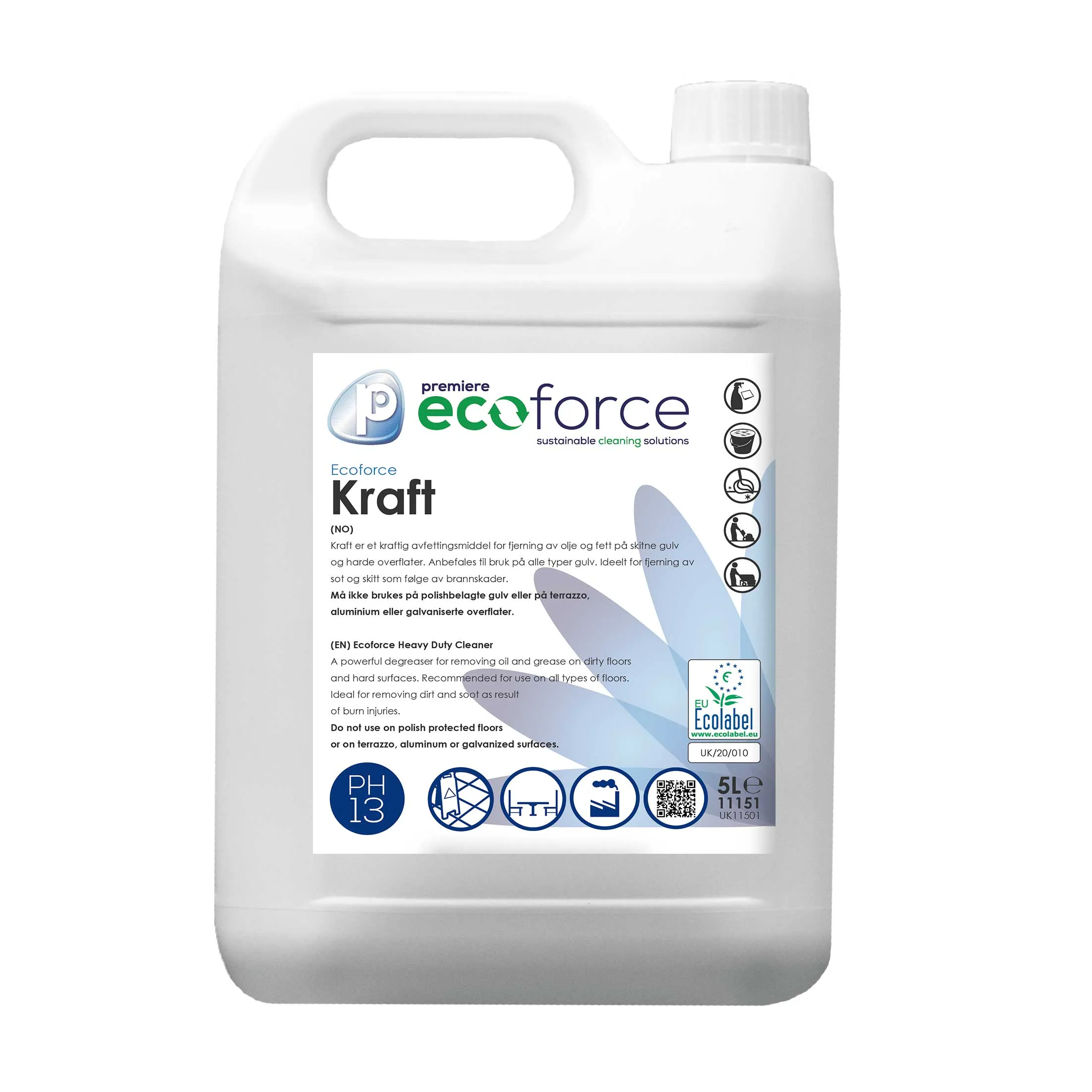 Ecoforce Kraft – Antibaktriell rengjørings- og avfettingsmiddel * kn a 5 lt