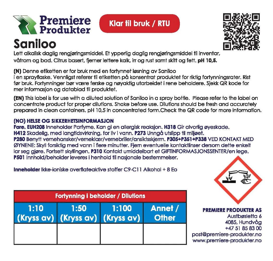 Klistermerke små SANILOO