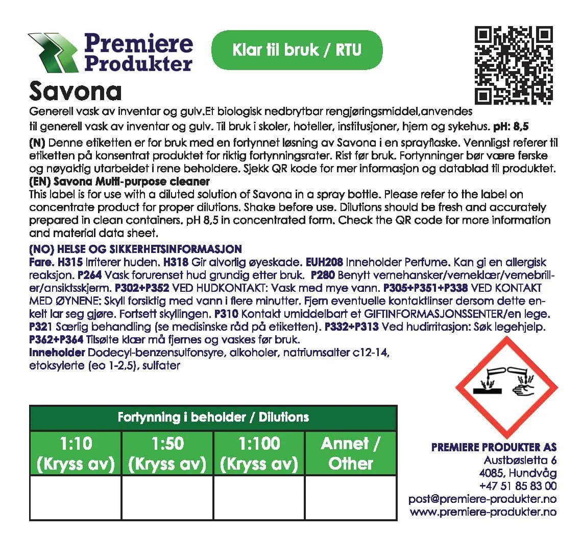 Klistermerke små SAVONA