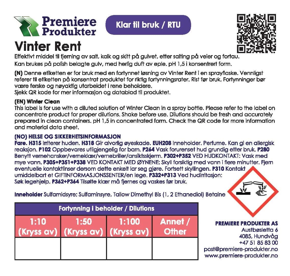 Klistermerke små VINTER RENT