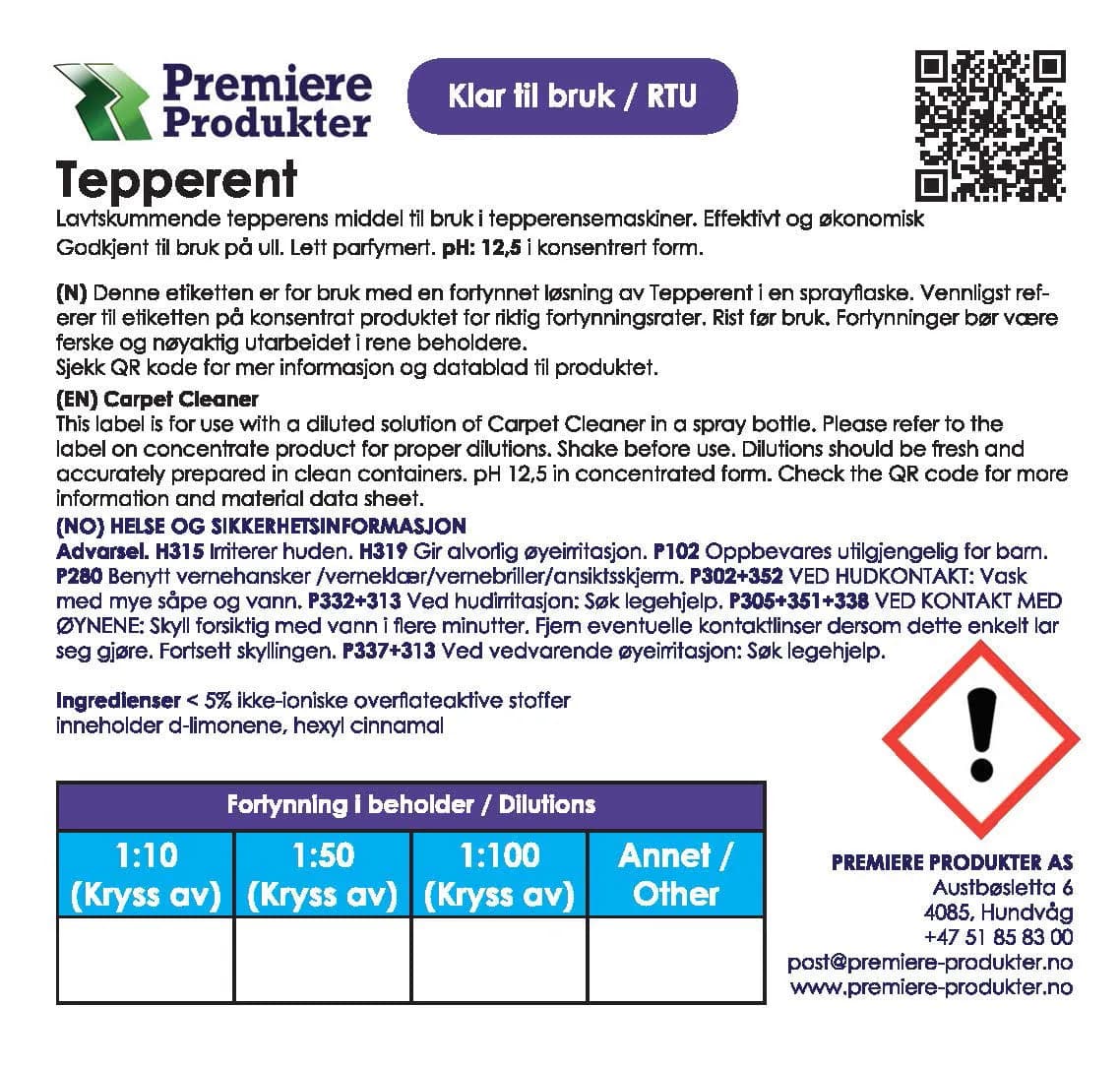 Klistermerke små TEPPERENT