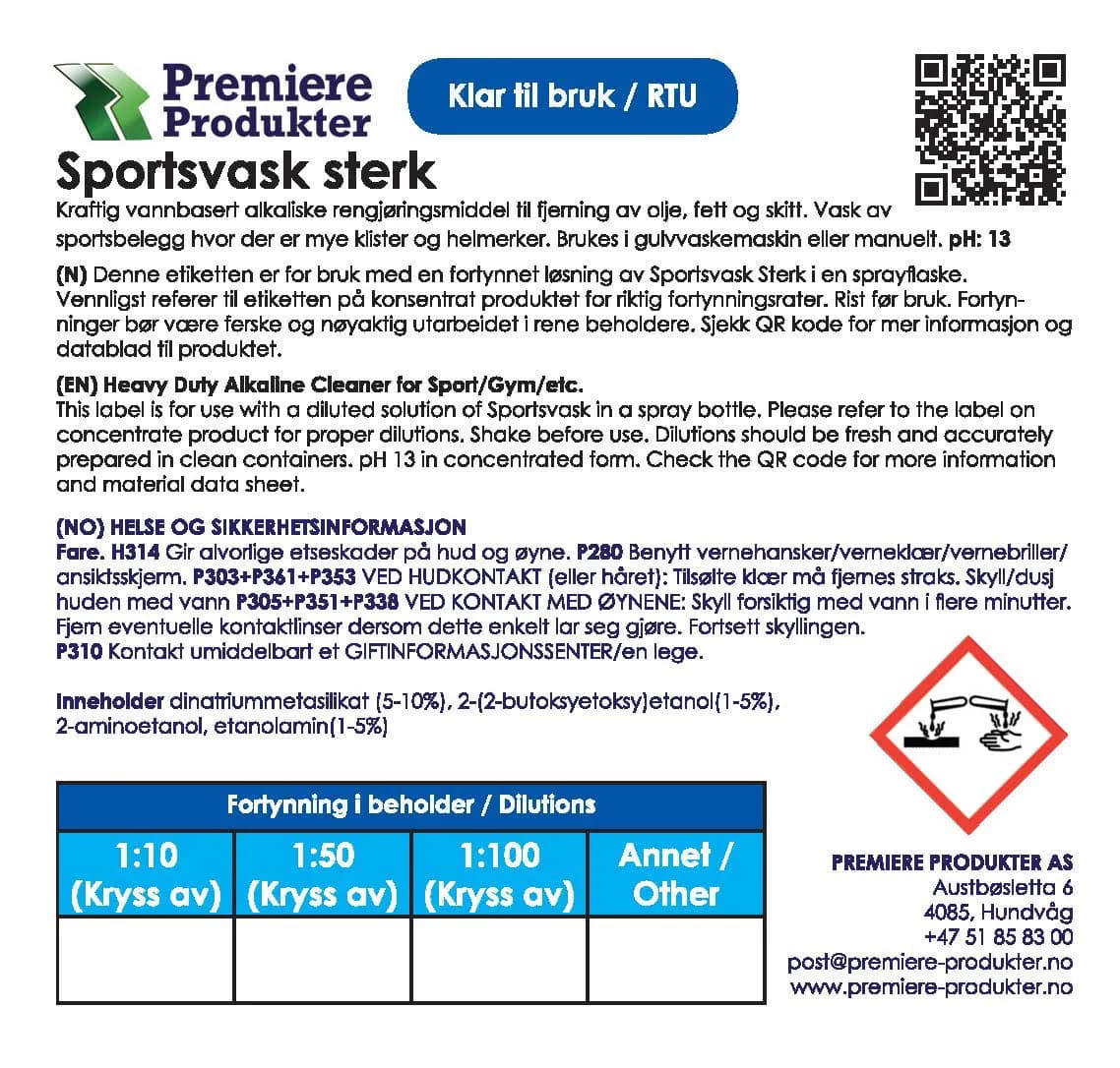 Klistermerke små STERK SPORTSVASK