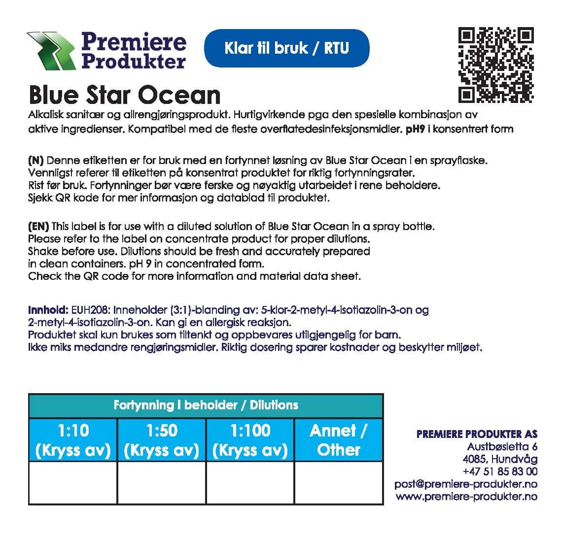 Klistermerke små BLUE KLEEN OCEAN