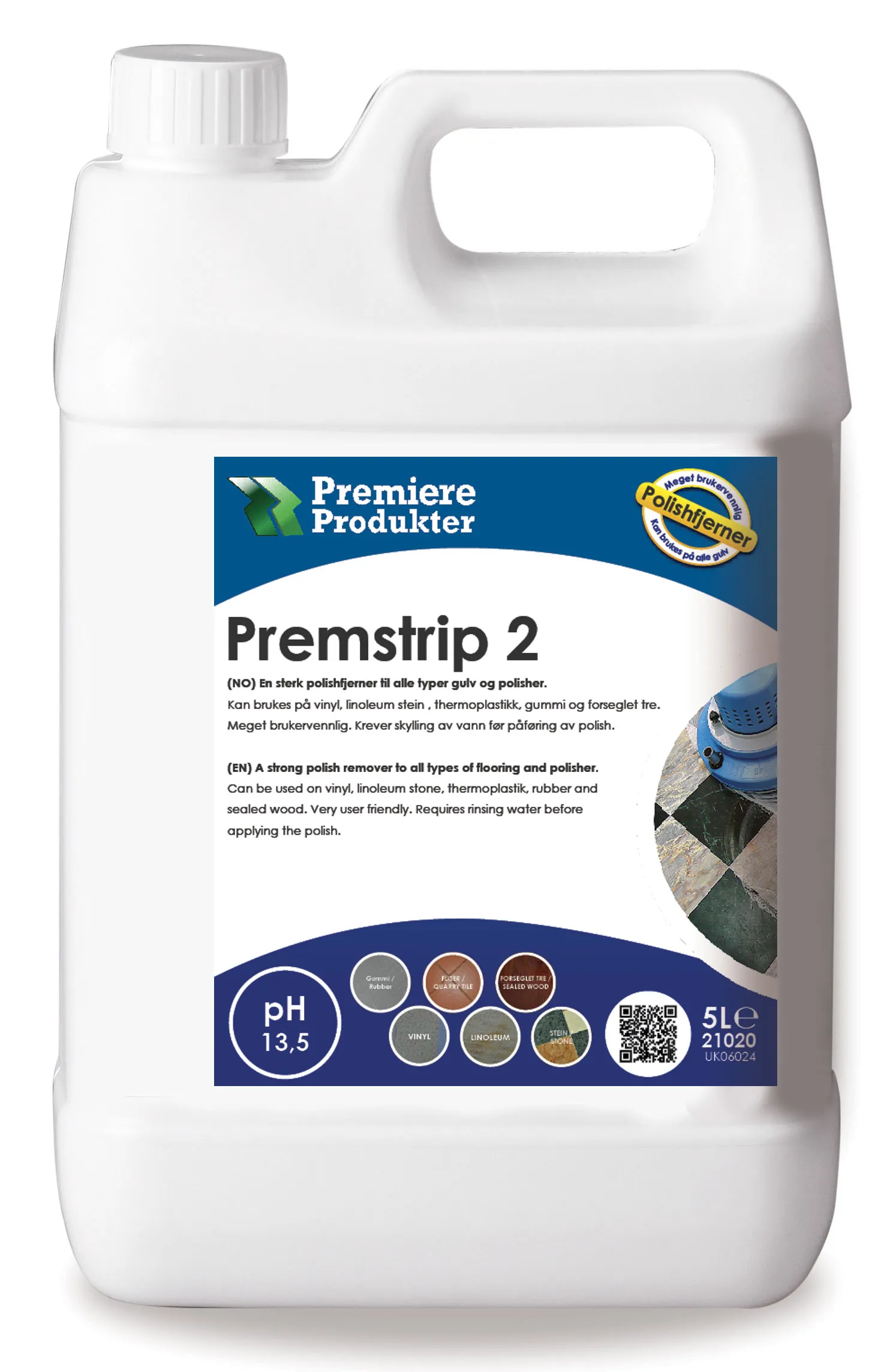Premstrip 2 polishfjerner * kn a 5 lt.