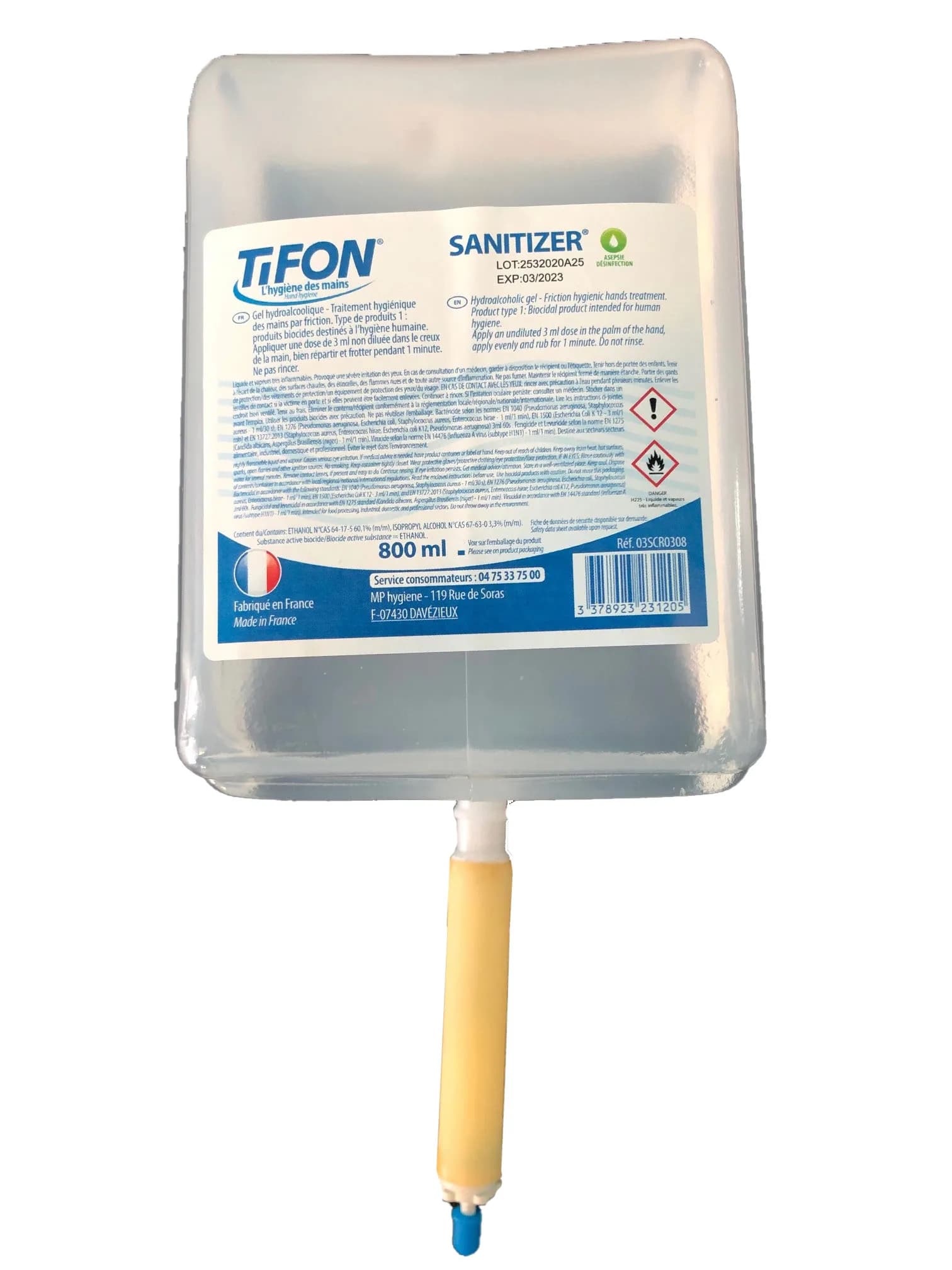 Gojo 800 Tifon hånddesinfekt gele * pk a 800ml