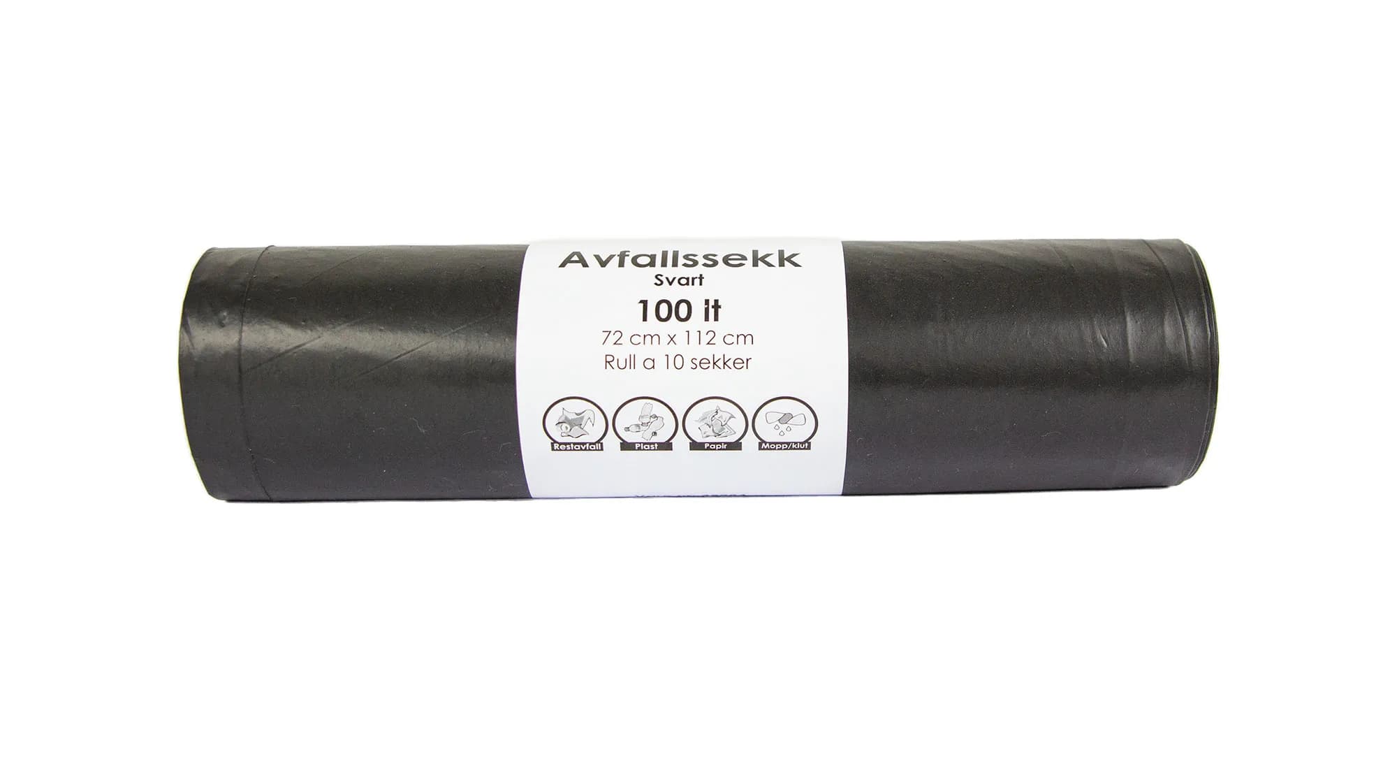 Plastsekk SVART 100 lt. *Krt a 250 stk