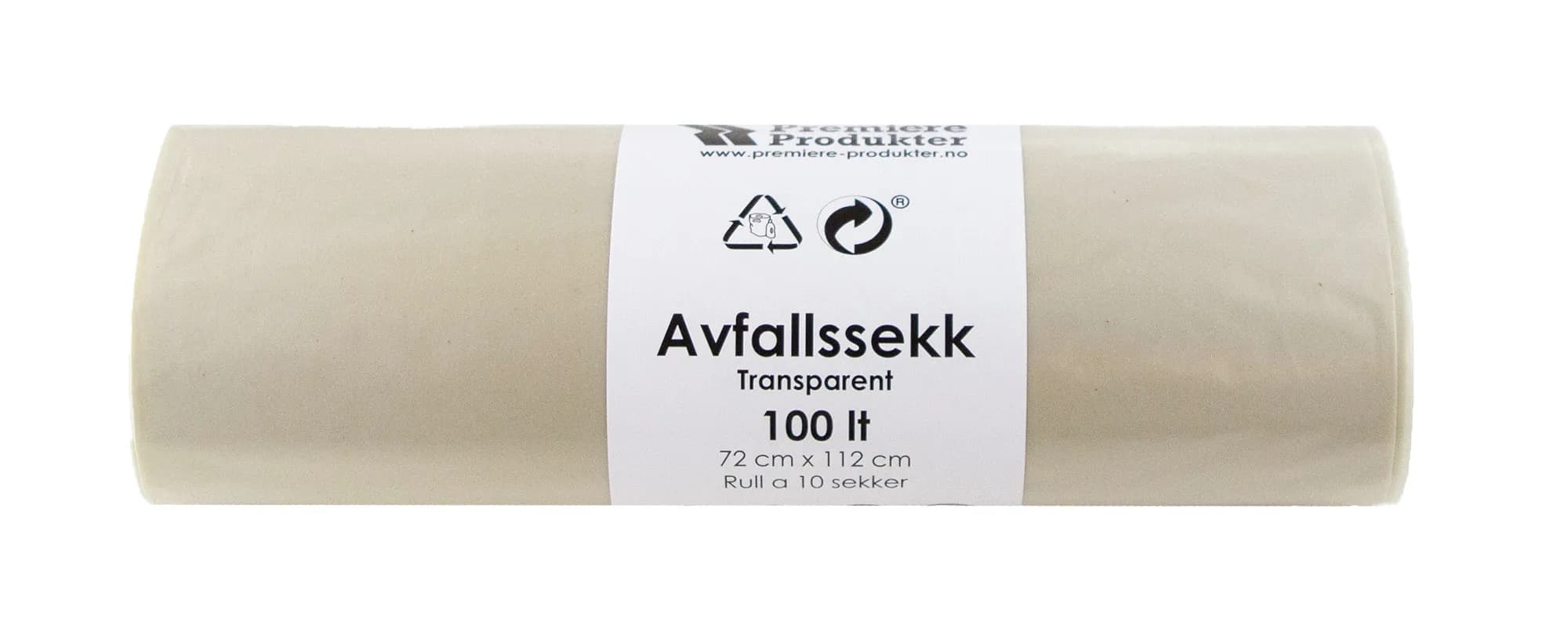 Plastsekk TRANSPARENT 100 lt. *Krt a 250 stk
