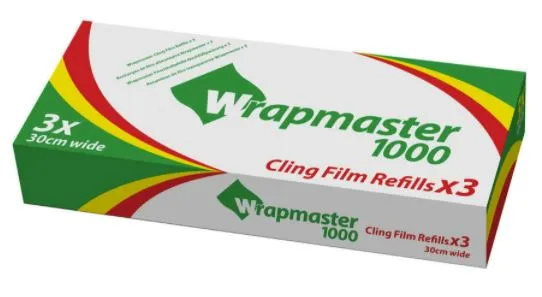 Clingfilm Wrapmaster 1000. 30cm x 100m * Krt a 3 ruller