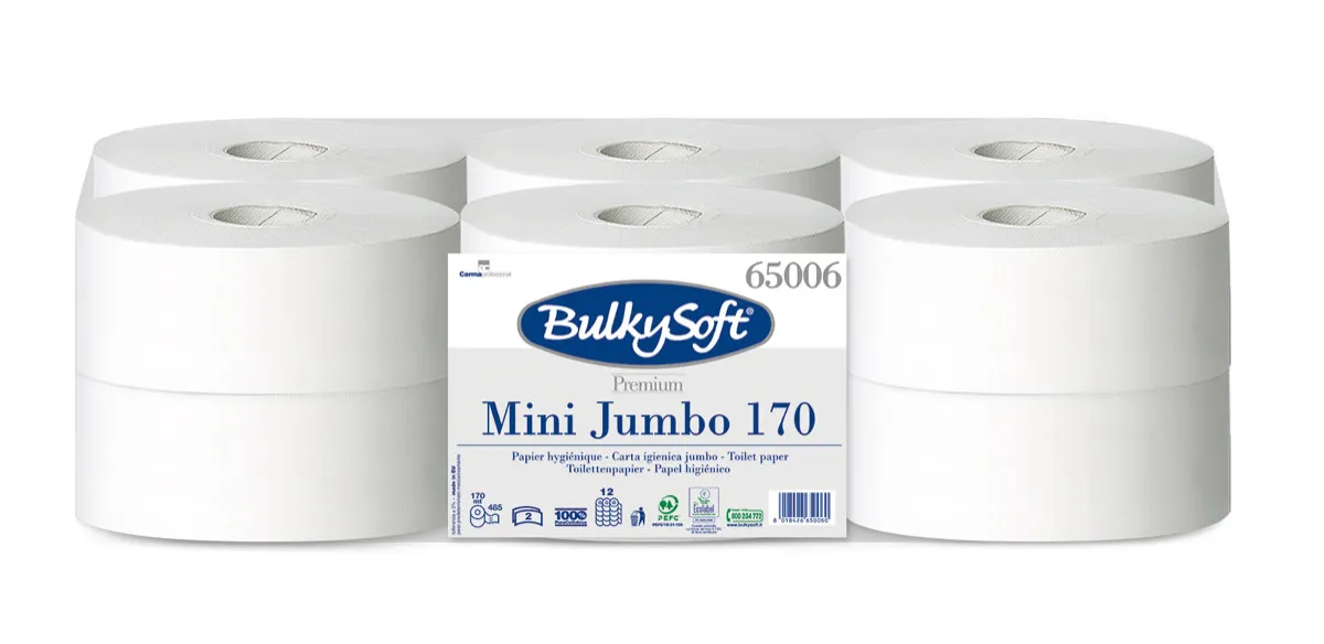 Toalettpapir Jumbo mini 170 -Premium. 2-lag *krt a 12 rl.
