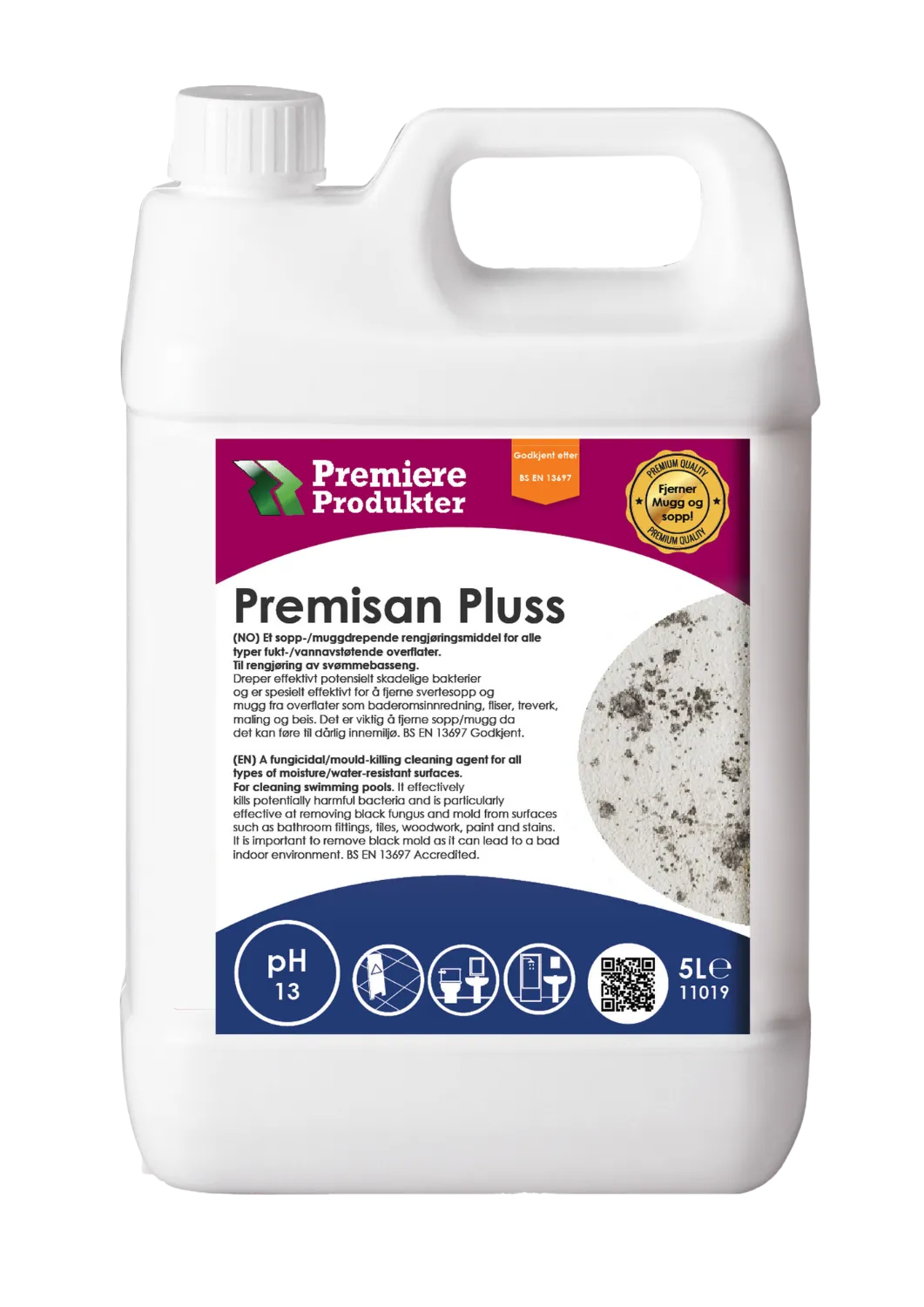 Premisan Pluss sopp- og muggfjerner * kn a 5 lt.