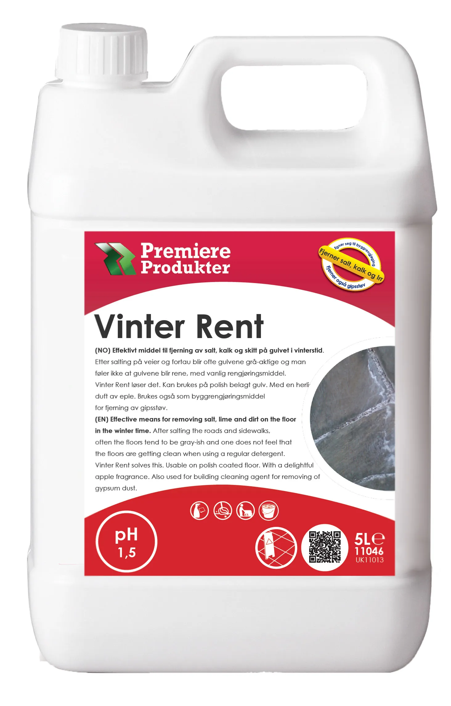 Vinter rent - fjerne salt, kalk og skitt fra gulvet *kn a 5 lt.