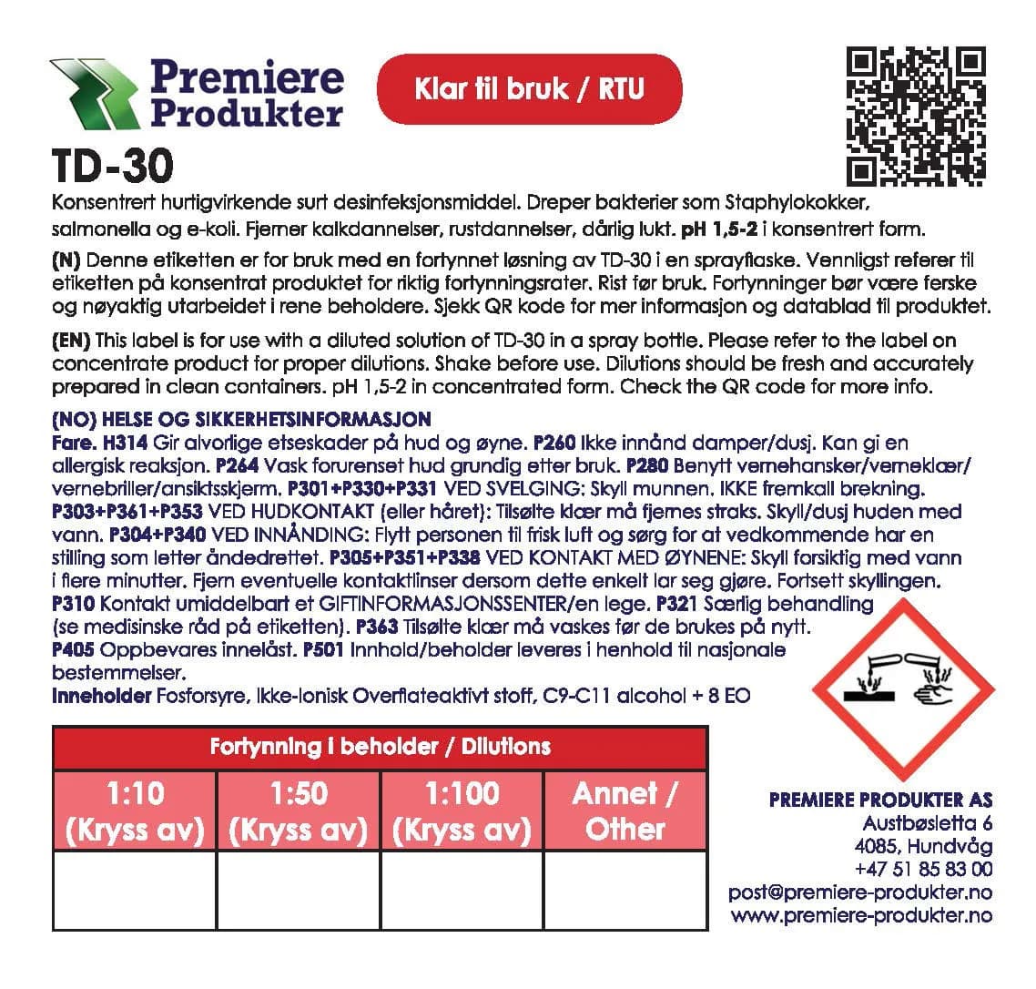 Klistermerke små TD-30