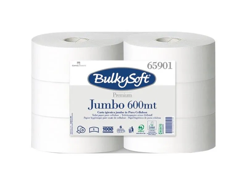 Toalettpapir Jumbo 600 - Premium. 1-lag *krt a 6 rl.