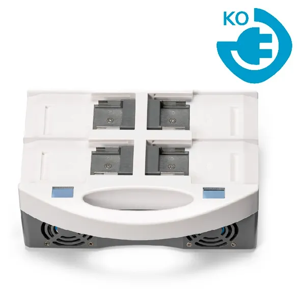 Batterilader for Co-botic 1900 og I-power 8.7 – 4-slots hurtiglader med bærehåndtak og kjølevifter